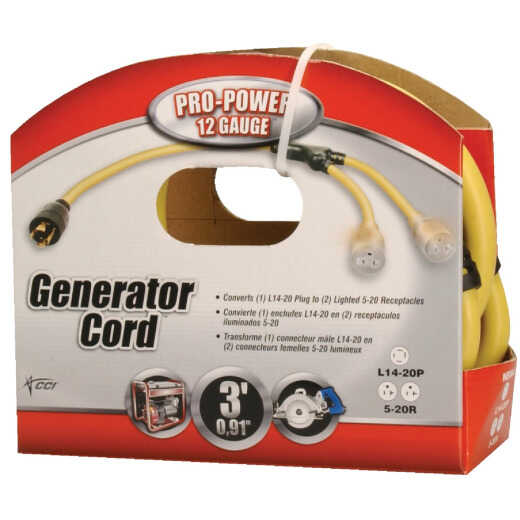 Coleman Cable Pro-Power 3 Ft. 12/4 Generator Cord